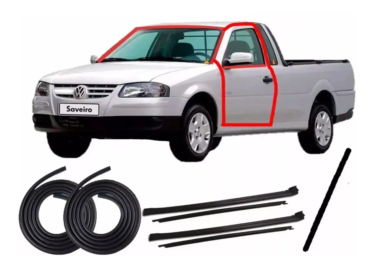 Kit de gomas para puerta y moldura lateral superior de parabrisas para Saveiro G3 G4