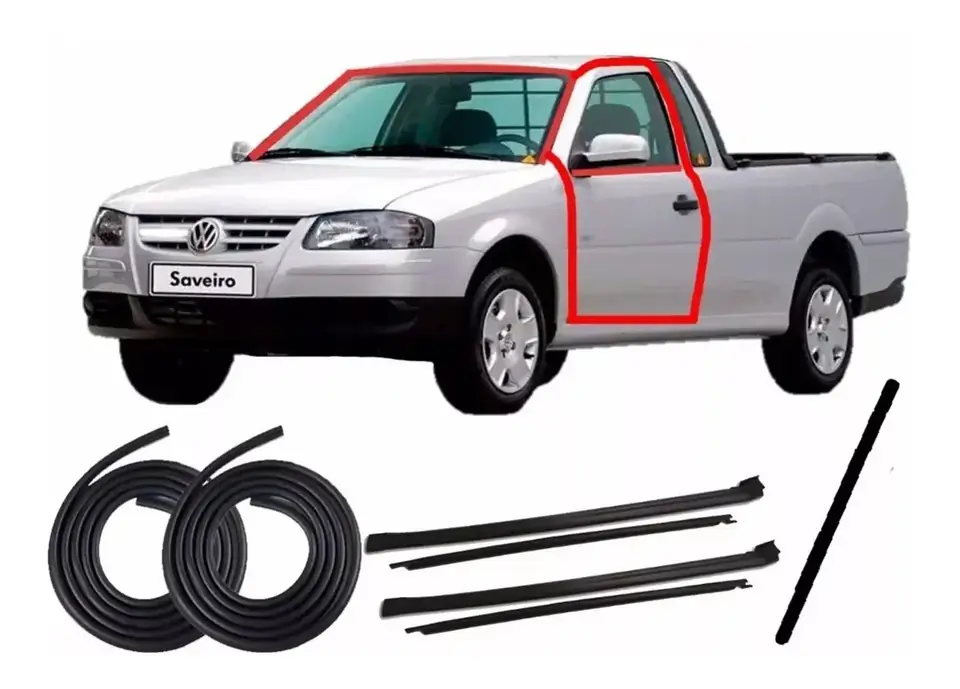 Kit de gomas para puerta y moldura lateral superior de parabrisas para Saveiro G3 G4