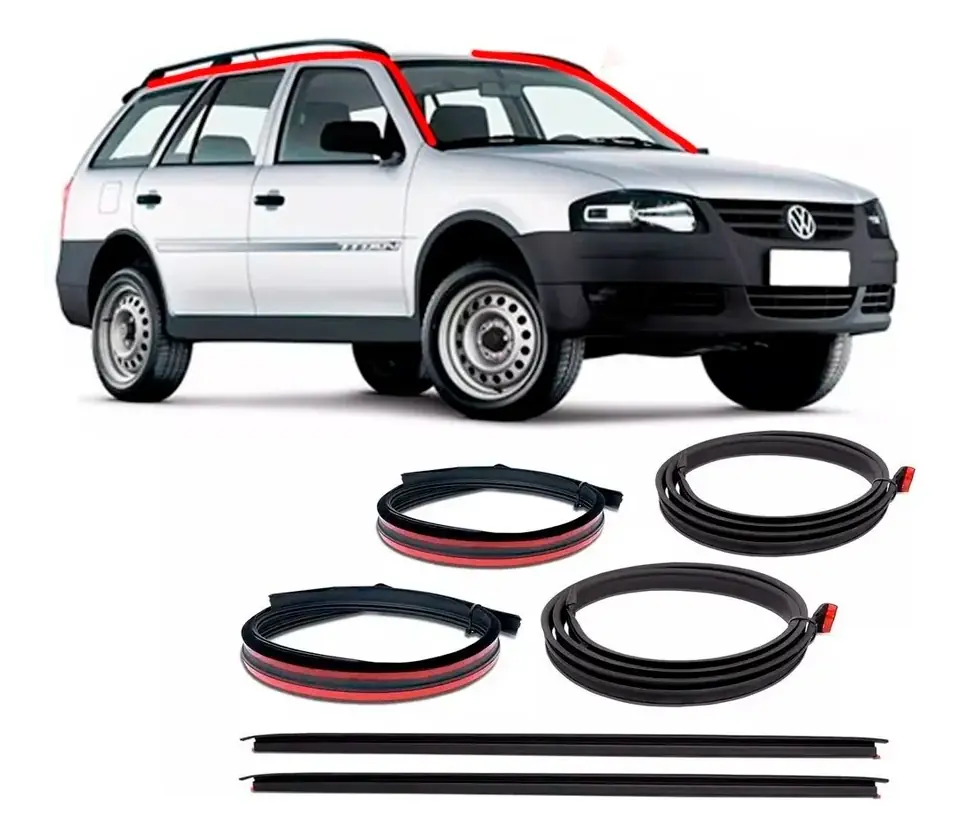 Kit de canaletas de goteo de goma para el embellecedor de techo Parati G3 G4 con portaequipajes