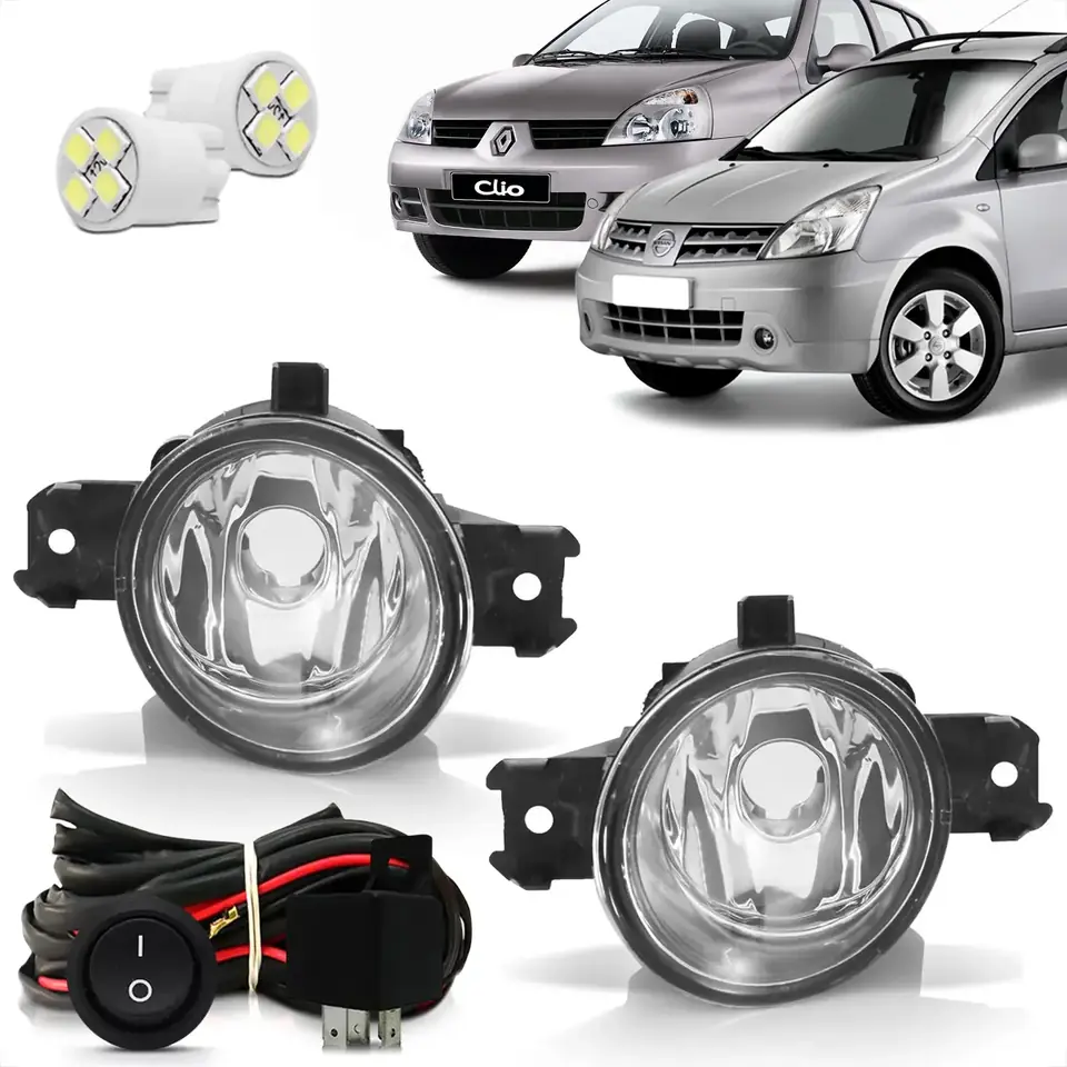 Kit de Faros Camineros / Antiniebla para Renault Clio (2003 a 2012) y Nissan Livina (2009 a 2014)