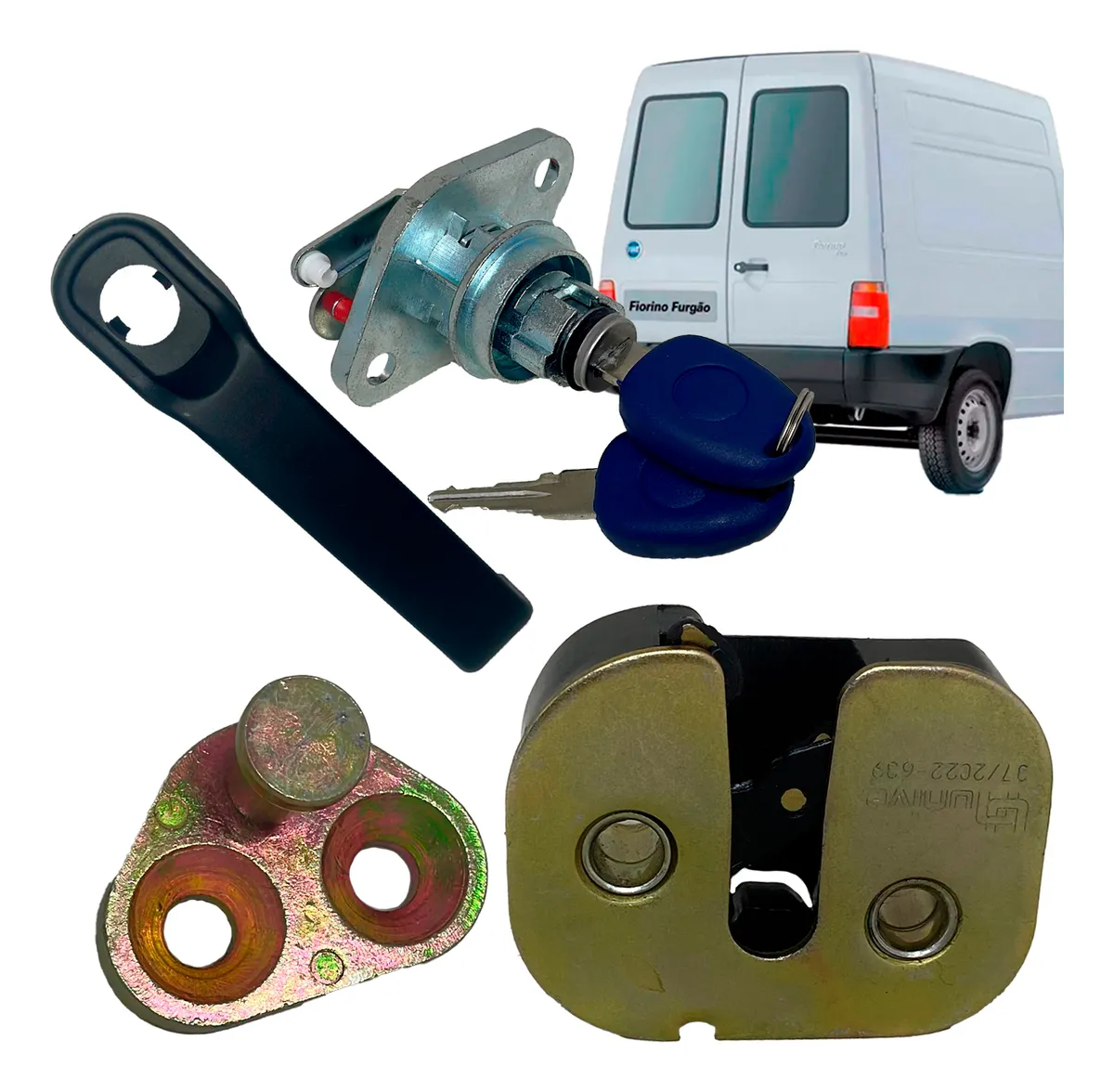 Kit de cerradura tracera + burlete fiorino 2006
