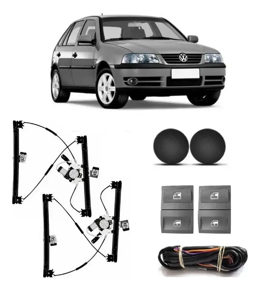 Kit de vidrios para Gol G3 4 puertas 2000 a 2005, delanteros, ventana simple