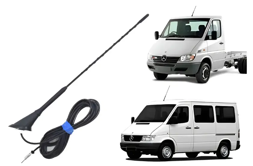 Antena de Techo Sprinter 311.312.313.413 Con Extensión 4.00m Negra