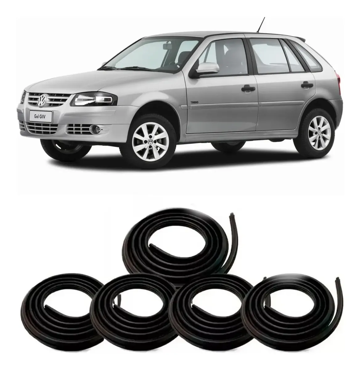 Kit de Burletes de Puertas y Baúl para Volkswagen Gol G2 / G3 / G4