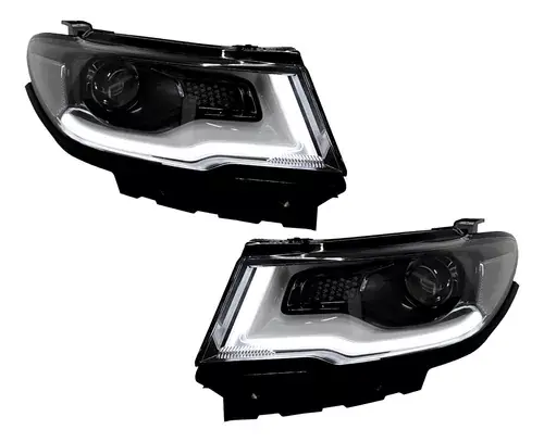Par De Faros Delanteros Compass Jeep 2017 2018 2019 20 21 W/led