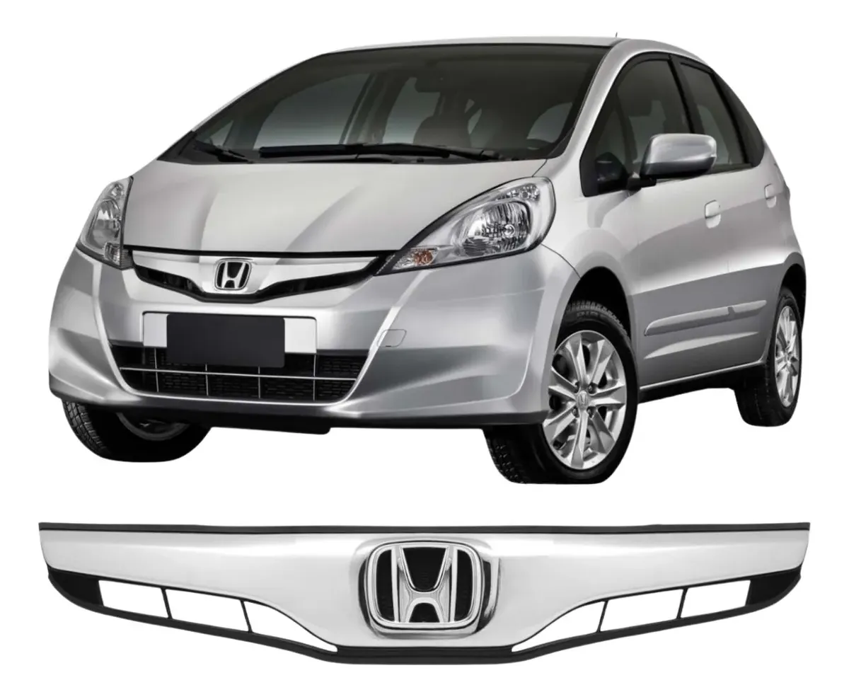 Parrilla delantera cromada Fit Lx Lxlx con emblema 2013 2014