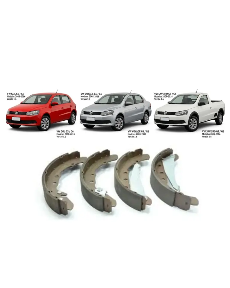 Juego de Cintas de Freno Trasero TRW — Volkswagen Gol, Voyage, Saveiro G5 / G6 (Diámetro 230 mm)