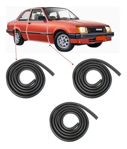 Kit de gomas para todas las puertas y maletero de Chevette