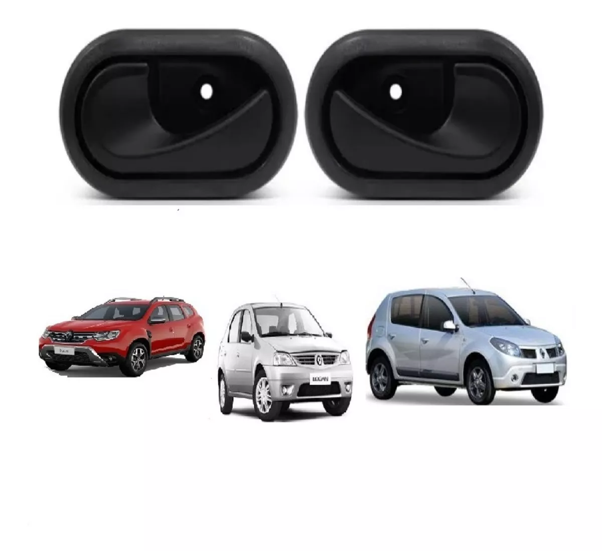 Par Manija De Puerta Interior Negra Sandero , stepway 2011 2012 2013 2014