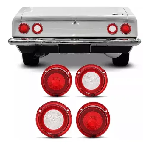 Kit de 4 acrilico farol Trasera. Opala  70/80