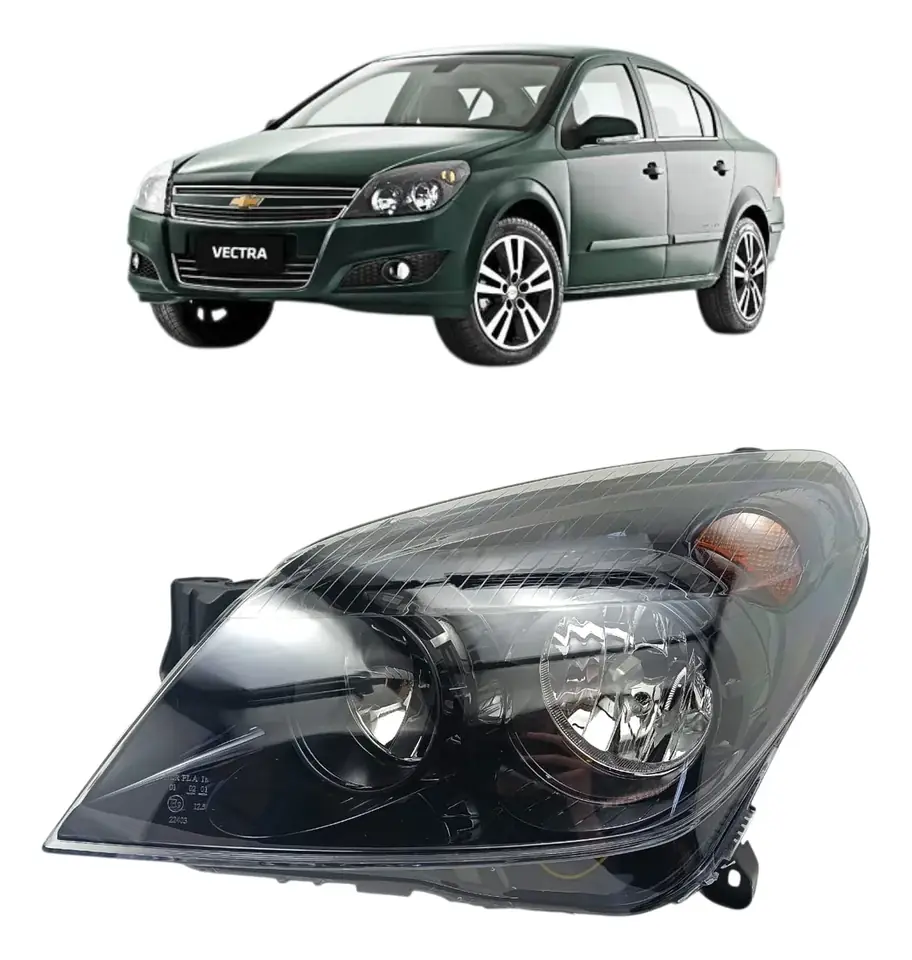 Farol delantero izquierdo para Vectra 2009-2011, eléctrico, con máscara negra