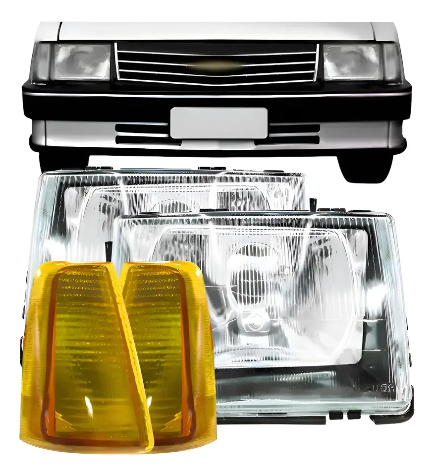Par de faros + 2 intermitentes ámbar Chevette 1990 1991 1992 1993 1994