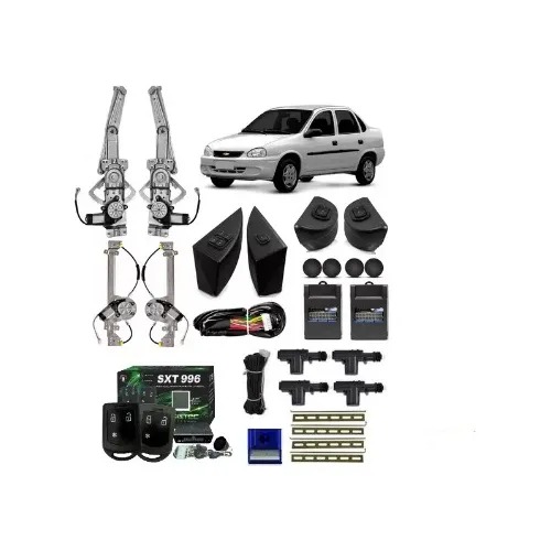 Kit de Vidrios Eléctricos con Cerradura y Alarma – Corsa Classic 4 Puertas (2004 a 2016)
