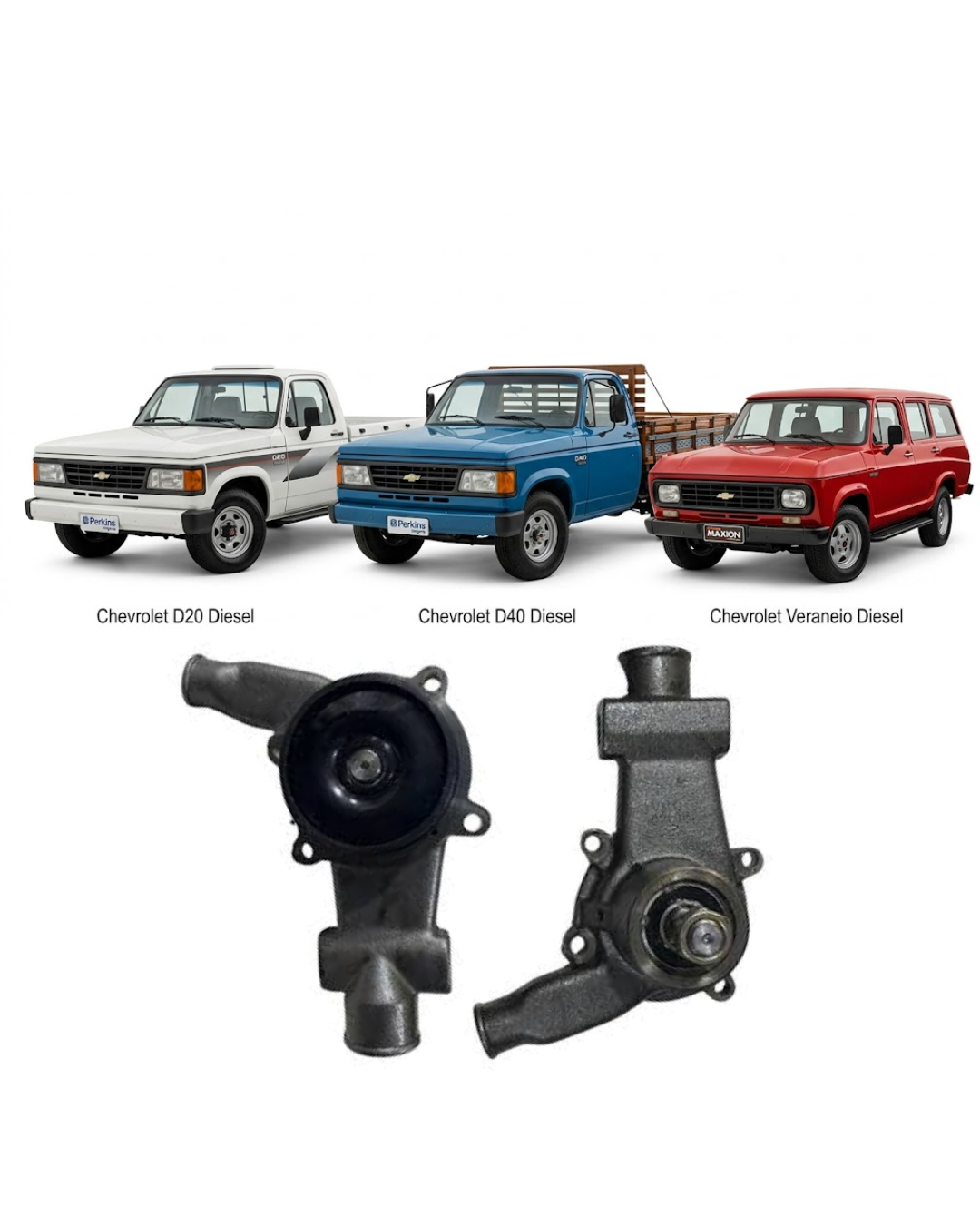 Bomba de Agua VMG - Chevrolet D20, D40 & Veraneio Diesel (Modelos 1985 a 1996)