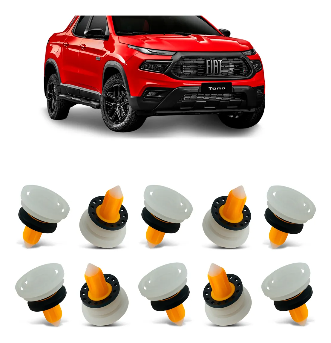 10 Clip De Revestimiento De Puertas Fiat Toro 2020 2021 2022 2023 2024