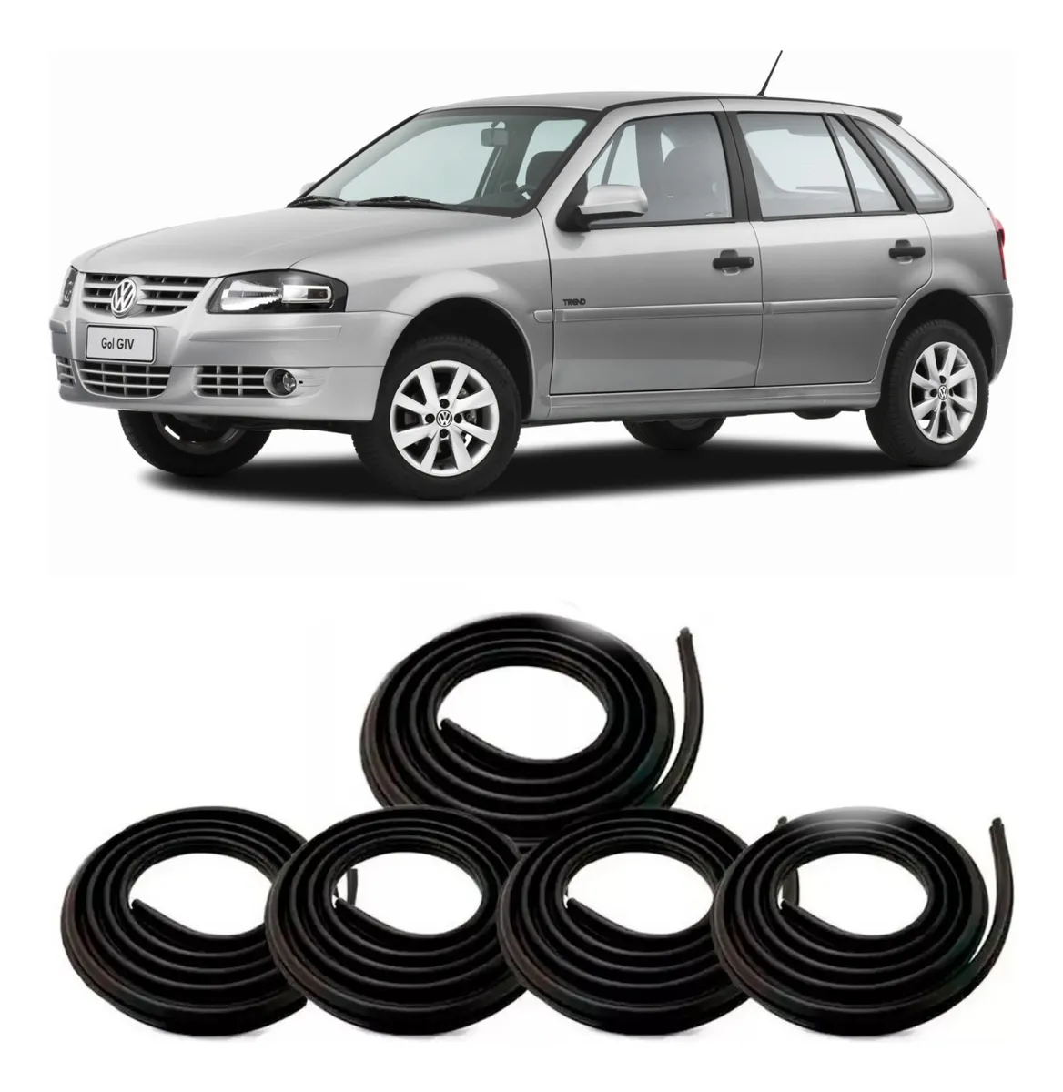 Kit Retenes de Gomas para 4 Puertas y Baúles Gol G2 G3 G4