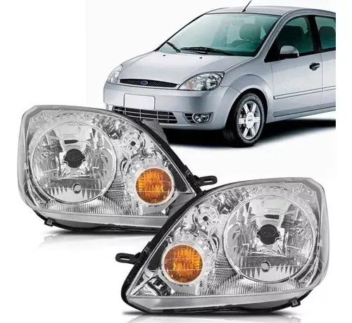 Par De Faros Ford Fiesta 2003 2004 2005 2006 2007 Cromados