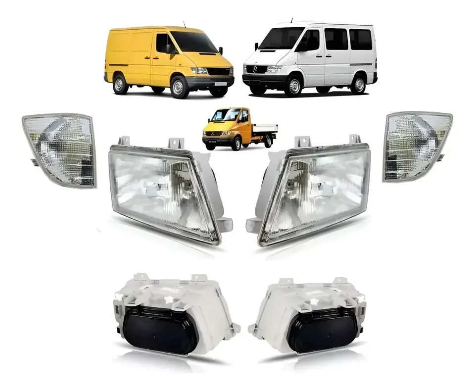 Par de faros delanteros e intermitentes para Sprinter 310/312 (1997–2002) con luces antiniebla