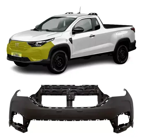 Parachoques delantero Fiat Strada Freedom 2024 Liso Negro