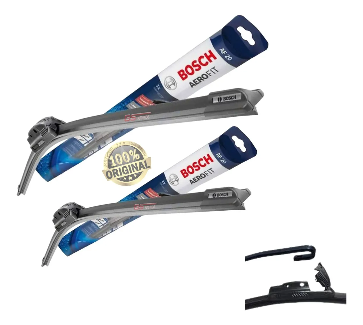 Par de escobillas limpiaparabrisas de silicona originales Bosch Aerofit