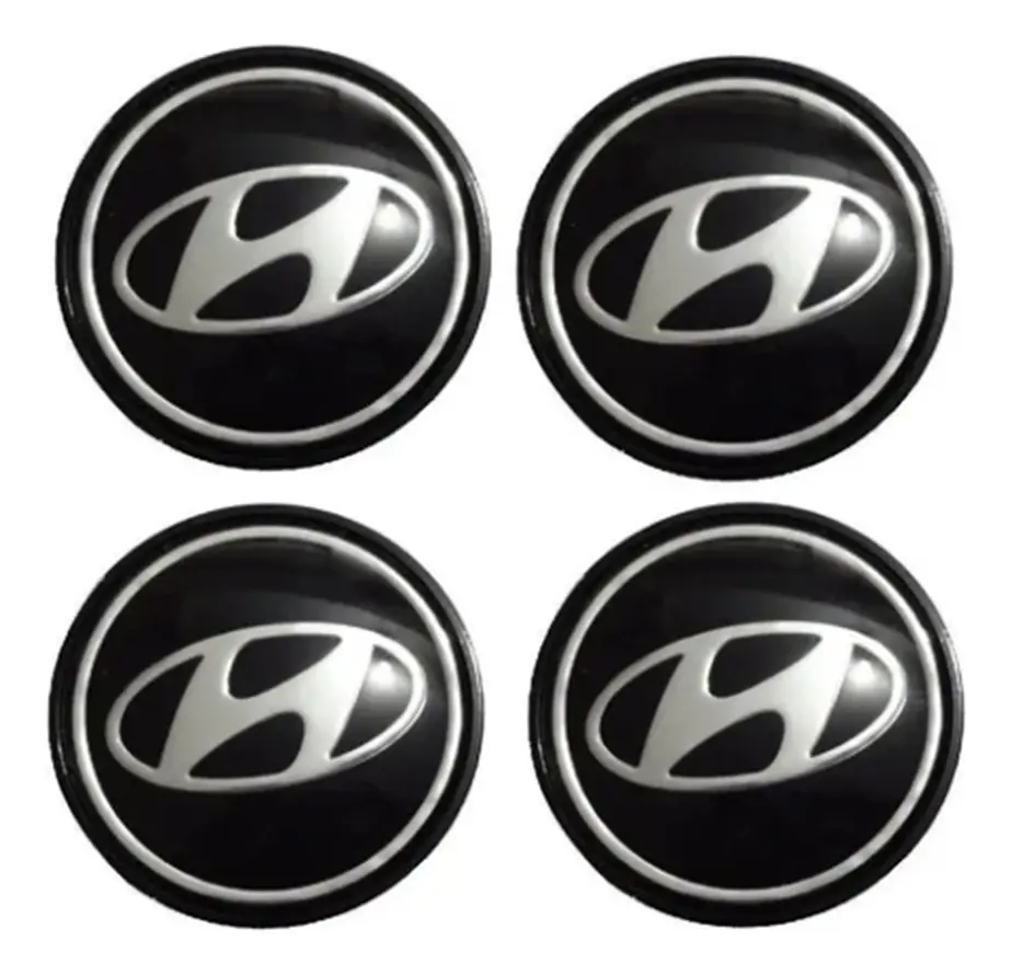 Kit x4 Tapas Centrales para Llantas Hyundai HB20 y HB20S (2012 a 2025)