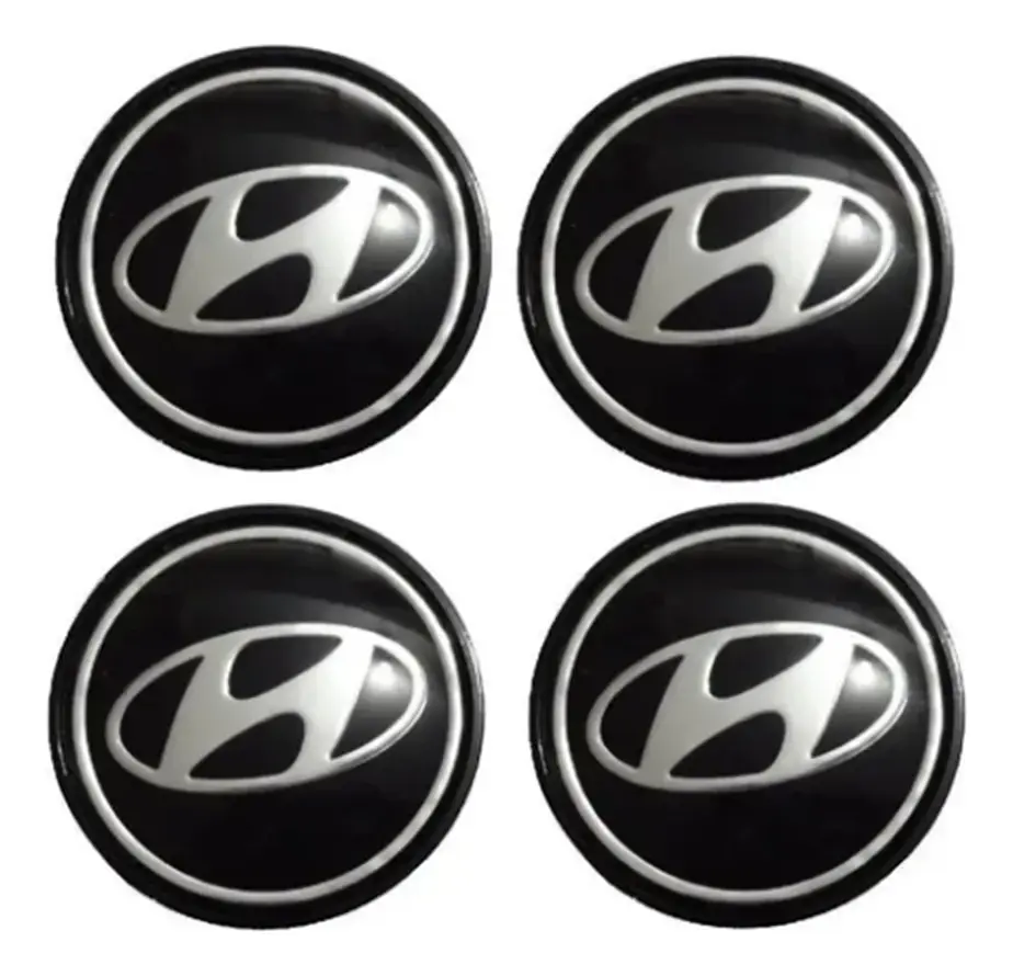 Kit x4 Tapas Centrales para Llantas Hyundai HB20 y HB20S (2012 a 2025)
