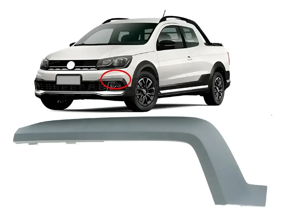 Embellecedor del faro antiniebla izquierdo para Volkswagen Saveiro 2017 a 2023