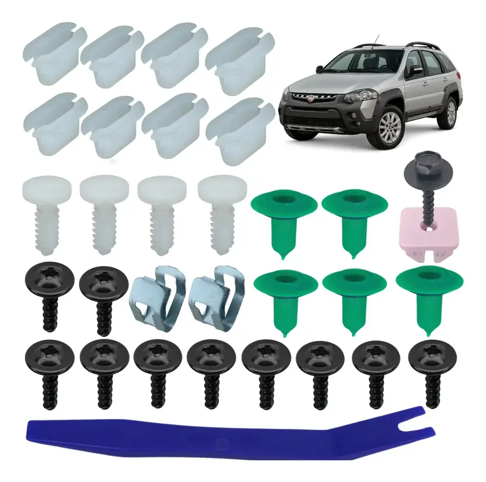 Kit 30 Clip Abrazadera moldura Guardabarros Palio weekend 2008/2020