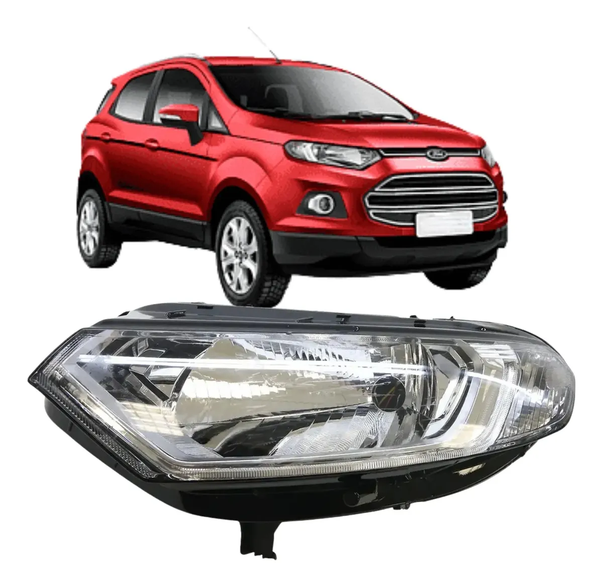 Faro delantero Ford Ecosport 2013 2014 2015 2016 2017 lado derecho con LED