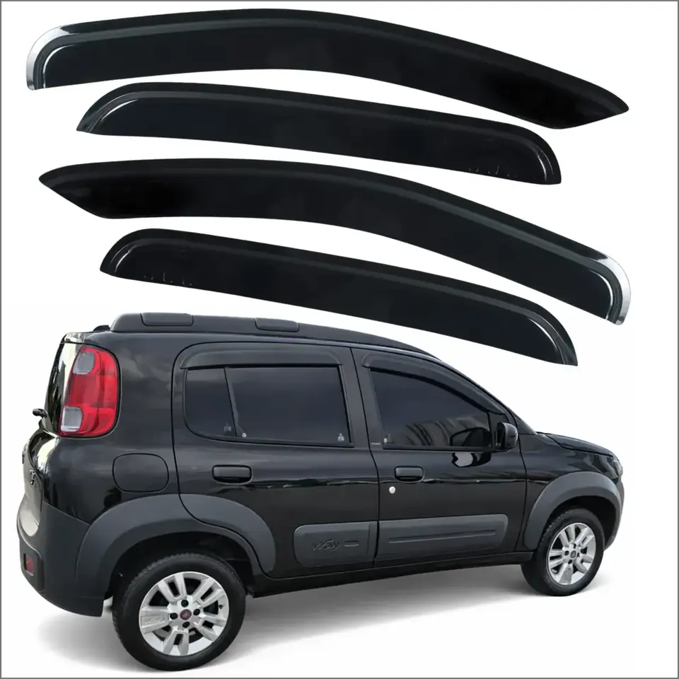 Deflectores de Lluvia para Fiat Uno Way 2010-2023 4 Puertas – Acrílico Ahumado