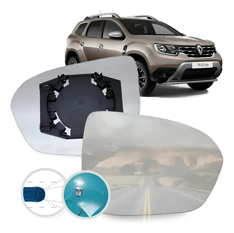 Lente de espejo retrovisor Duster 2020 2021 22 23 24 Base derecha.