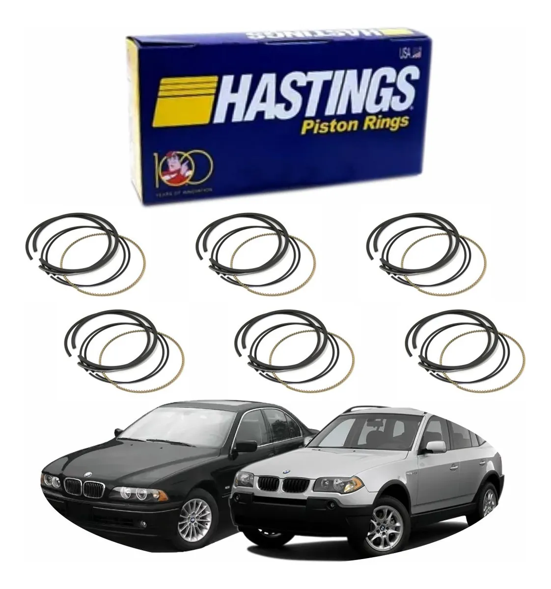 Aros de pistón de motor Std BMW 330/530 3.0 6cc M54 2001 a 2008