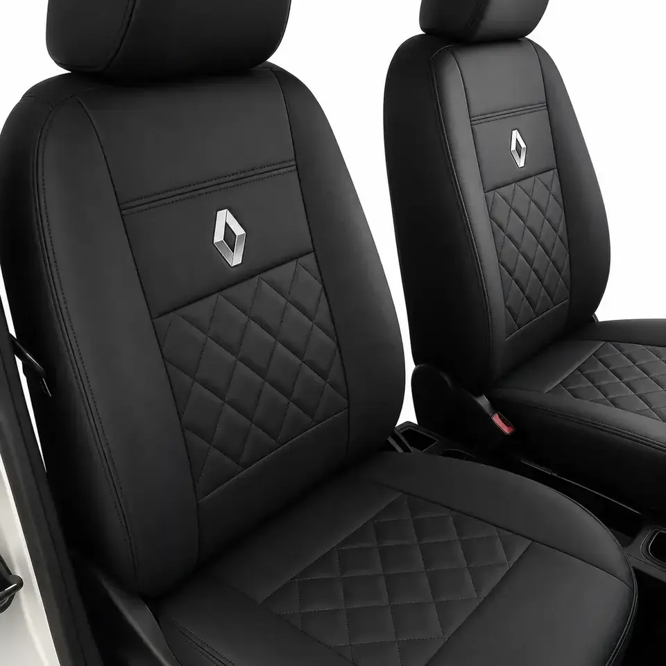 Funda de asiento de cuero con estampado 3D para Renault Clio / Logan / Sandero / Duster