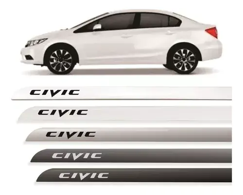 Kit 4 Moldura de Puerta Lateral Honda Civic Color Original 2011 A 2016