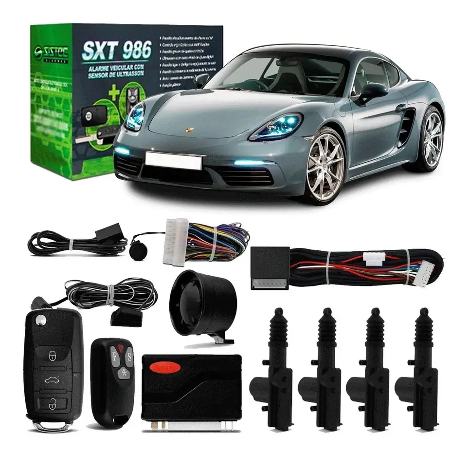Alarma universal para coche + Llave + cerradura para 4 puertas
