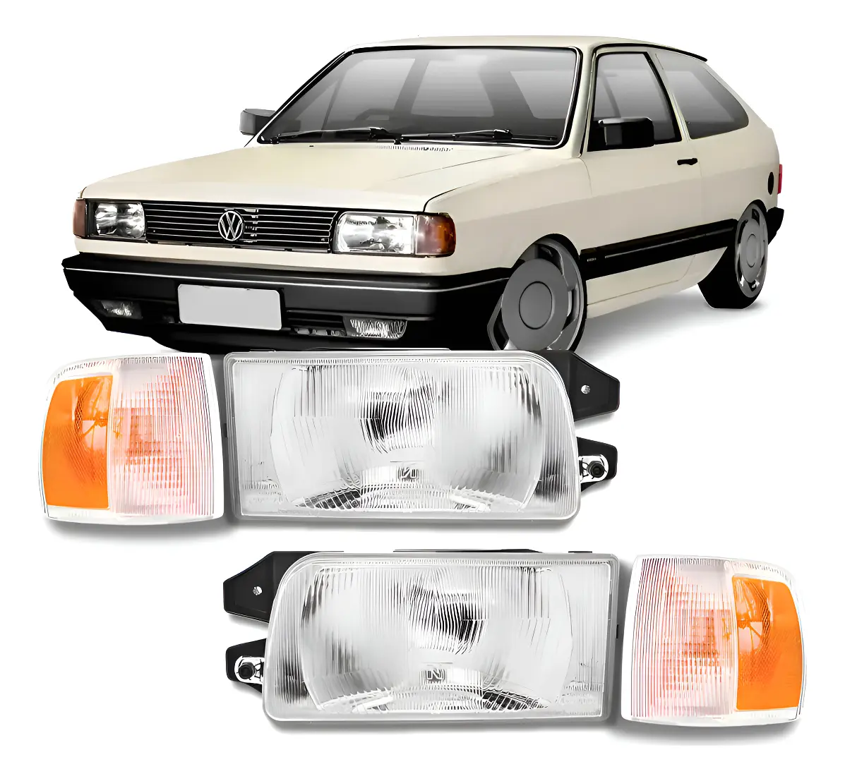 Kit Faros Delanteros + Luces de Giro VW Gol / Saveiro / Parati / Voyage G1 (1991 a 1995)