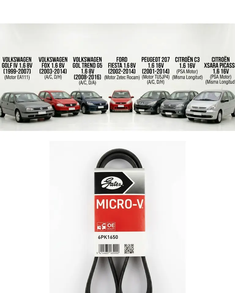Correa Multi V / Serpentina Gates 6PK1650 (Micro-V®)