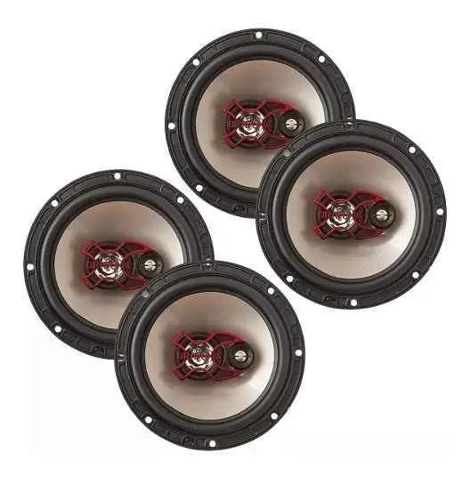 Kit de altavoces para coche Bravox B3X60X de 6 pulgadas (juego de 4) – Negro y rojo