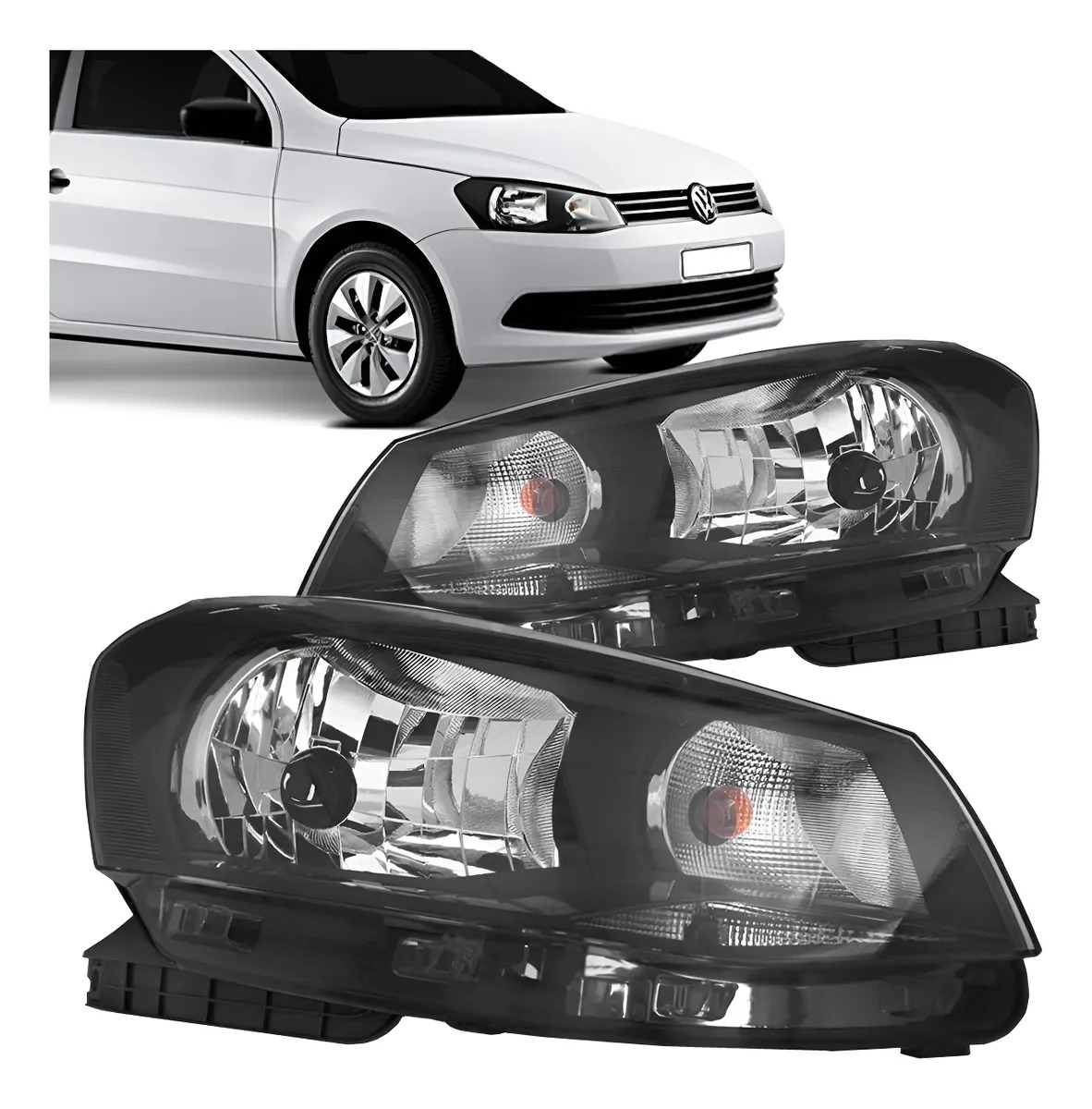 Farol Gol G6 13 2014 2015 2016 Foco Simples Mascara Negra