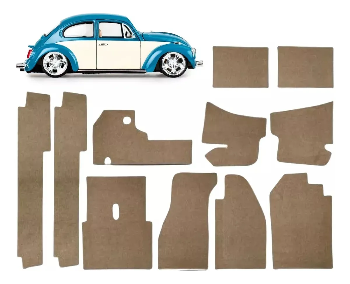 Tapizado interior para VW Fusca, alfombrillas de moqueta , kit de 11 piezas.