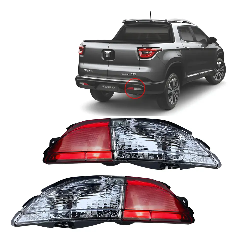 farol marcha tras paragolpe Trasero  Fiat Toro 2016 2017 2018 2019 Hasta 2024
