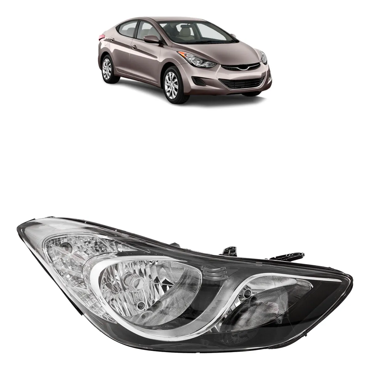Farol Elantra 2011 2012 2013 Máscara Cromada