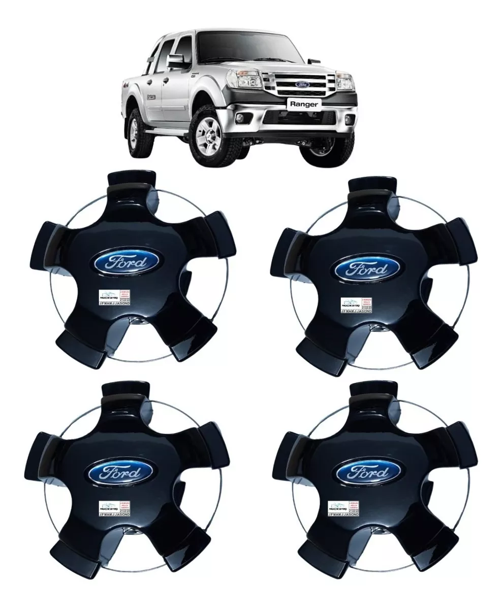 Juego Tapas Ruedas Negras Ford Ranger Del 2004 Al 2012