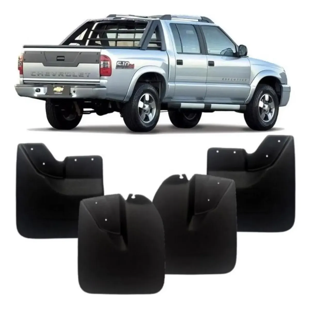 Juego de Barreros para Guardabarros Delantero y Trasero – Chevrolet S10 Cabina Doble (2005 a 2011)