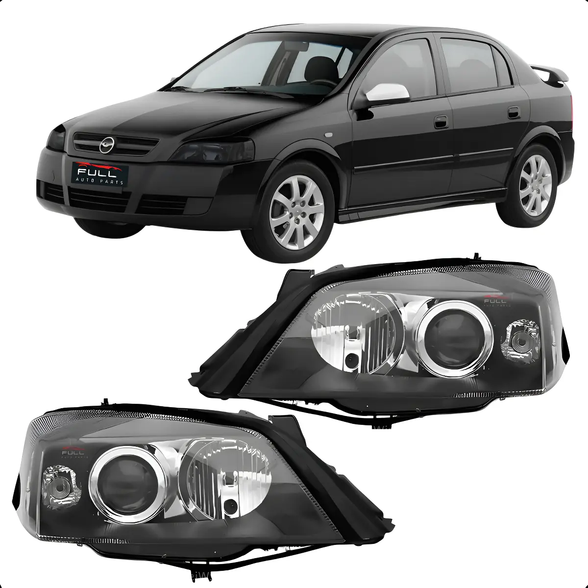 Par de faros para Astra 2003-2012, fondo negro