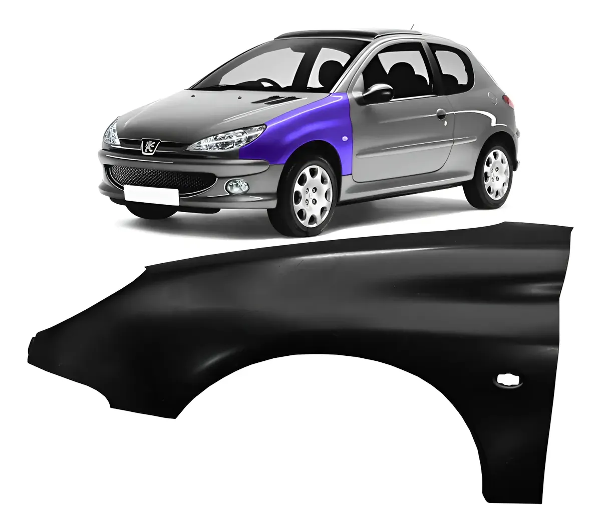 Peugeot 206 1999/2011 guardabarros izquierdo