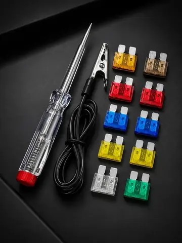 Llave de prueba de circuitos automotrices con fusibles para automóviles y motocicletas.El comprobador de circuitos automotrices es la solución ideal para quiene