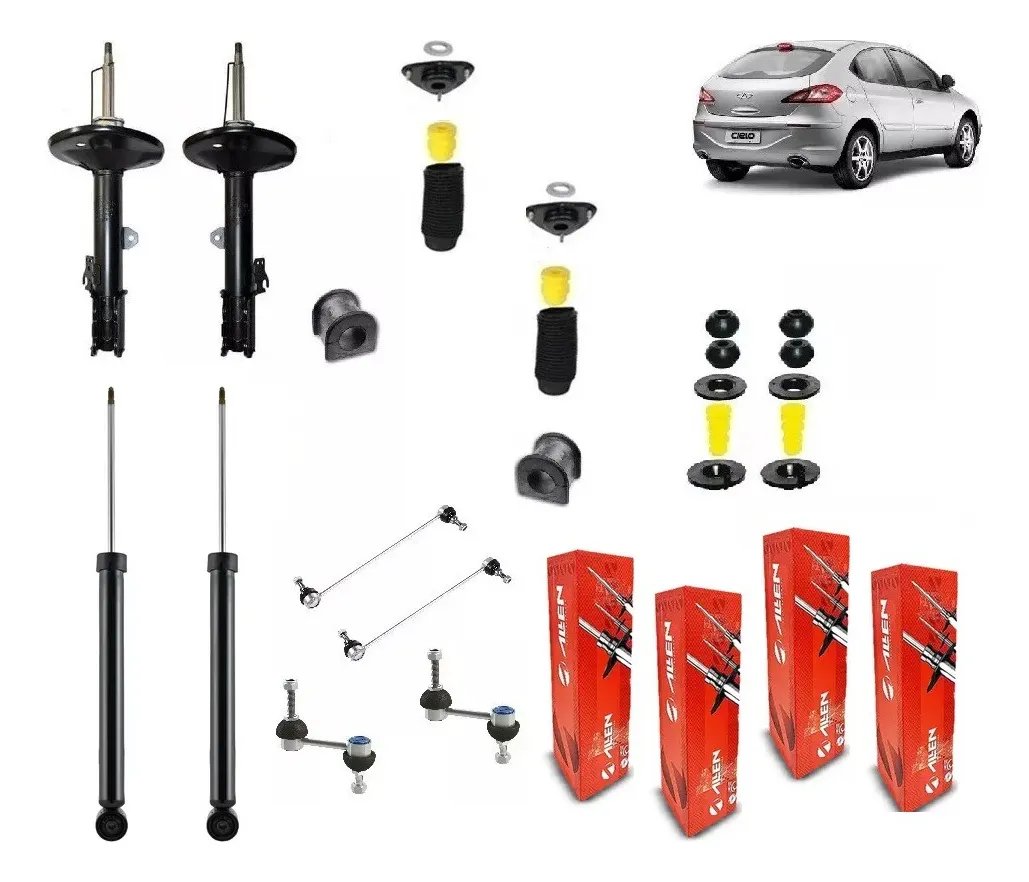 Kit de amortiguadores + suspensión  Chery Cielo 2012