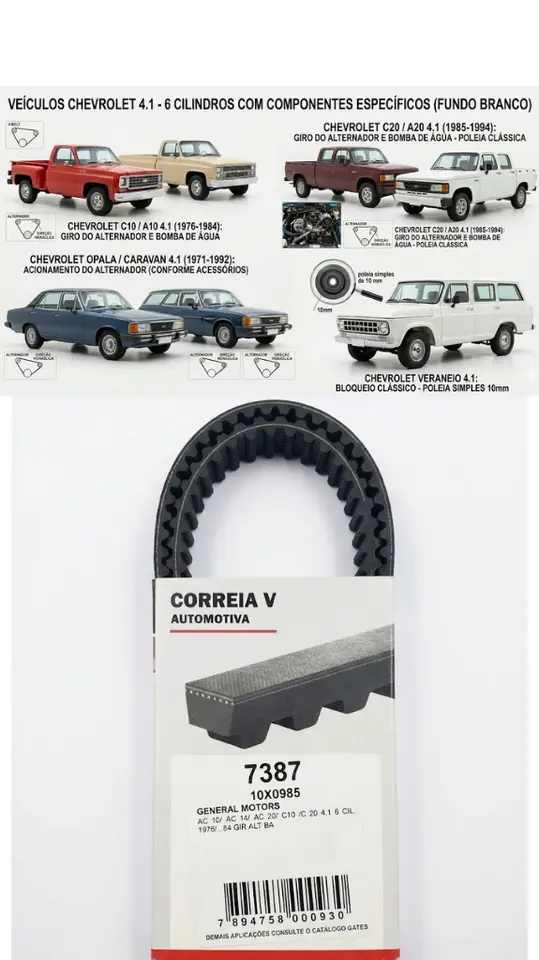 Correa en V Gates 7387 (Línea Automotriz)