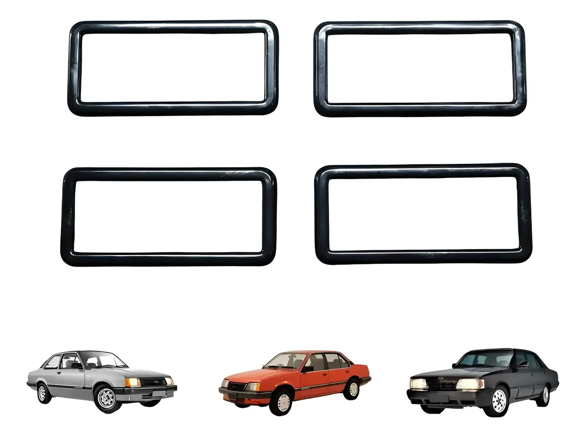 Juego de Molduras para Manijas Interiores de Puertas Chevrolet Opala, Monza, Kadett, Ipanema y Chevette (4 Piezas)